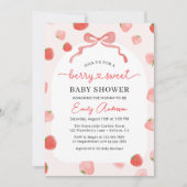 Invitation Fraise Berry Sweet Croquette Bow Baby shower (Devant)