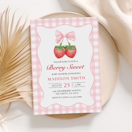 Invitation Fraise Berry Sweet Girl Baby shower