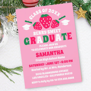 Invitation Fraise Berry Sweet Graduation Party