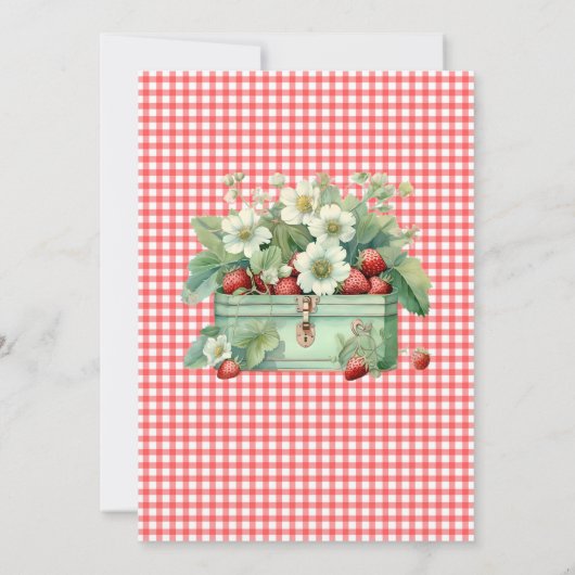 Invitation Fraise Berry Sweet Première fête d'anniversaire (Dos)