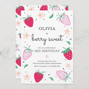 Invitation Fraise Berry Sweet Strawberry Anniversaire