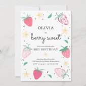 Invitation Fraise Berry Sweet Strawberry Anniversaire (Devant)