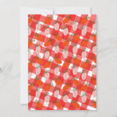 Invitation Fraise blanc Doodle rose blanc Anniversaire (Dos)