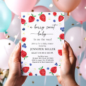 Invitation Fraise bleuet Berry Baby shower doux