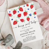 Invitation Fraise bleuet Berry Baby shower doux