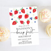 Invitation Fraise Bleuet Berry Premier anniversaire