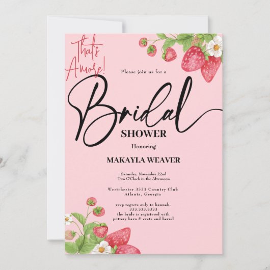 Invitation fraise C'est plus Fête des mariées (Devant)