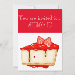 Invitation Fraise cheecake après-midi fête du thé