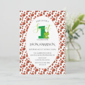 Invitation Fraise de grenouille Première fête d'anniversaire  (Debout devant)