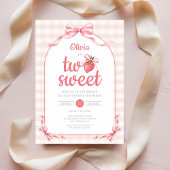 Invitation Fraise deux douce fille 2e anniversaire