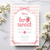 Invitation Fraise deux douce fille 2e anniversaire