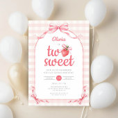 Invitation Fraise deux douce fille 2e anniversaire