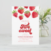 Invitation fraise deux doux 2e anniversaire (Debout devant)