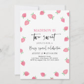 Invitation Fraise deux doux Anniversaire (Devant)