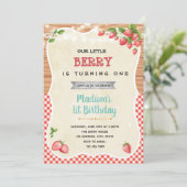 Invitation Fraise douche à l'invitation de fête d'anniversair (Debout devant)