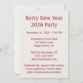 Invitation Fraise du Nouvel An Berry (Dos)