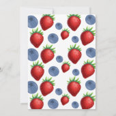 Invitation Fraise et bleuets Fille du premier Berry Anniversa (Dos)