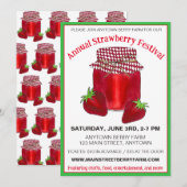 Invitation Fraise Festival Berry Farm Berries Jam été (Devant / Derrière)