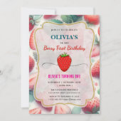 Invitation Fraise fête d'anniversaire Berry Première invitati (Devant)