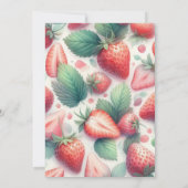 Invitation Fraise fête d'anniversaire Berry Première invitati (Dos)