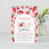 Invitation Fraise Four Ever Sweet Berry 4e anniversaire (Debout devant)