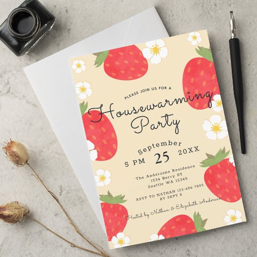 Invitation Fraise House Parti du réchauffement