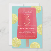 Invitation Fraise Lemonade Popsicle Girl Anniversaire (Devant)