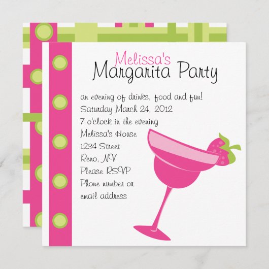 Invitation Fraise Margarita (Devant / Derrière)