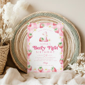 Invitation Fraise marguerite 1er anniversaire Berry Premier a