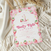 Invitation Fraise marguerite 1er anniversaire Berry Premier a