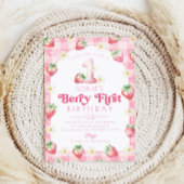 Invitation Fraise marguerite 1er anniversaire Berry Premier a