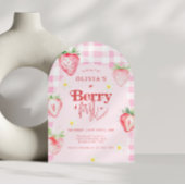 Invitation Fraise mignonne Berry 1er Arc Anniversaire