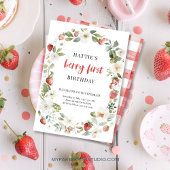 Invitation Fraise modifiable 1er anniversaire de fête Invitat