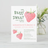 Invitation Fraise NOTRE BERRY SWEET fête d'anniversaire (Debout devant)