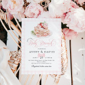 Invitation Fraise Pancake Baby Brunch Baby shower Fille