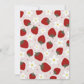 Invitation Fraise pâteuse gris clair 3e anniversaire d'été (Dos)