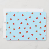 Invitation Fraise Pinwheel à thème Anniversaire - Bleu Retour (Dos)