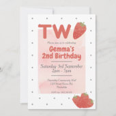 Invitation Fraise Polka Dot DEUX  2 (Devant)