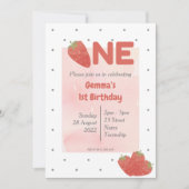 Invitation Fraise Polka Dot UN (Devant)