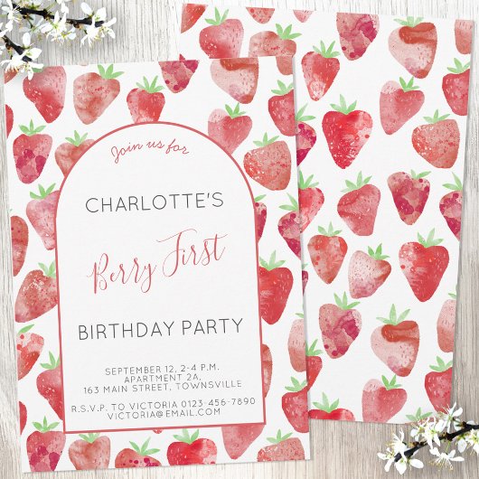 Invitation Fraise Premier anniversaire