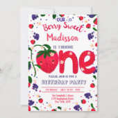 Invitation Fraise PREMIER anniversaire (Devant)
