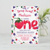 Invitation Fraise PREMIER anniversaire (Debout devant)