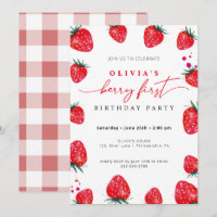 Fraise Premier anniversaire Printemps Été Invitati
