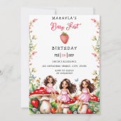 Invitation Fraise Première Fille Whimsical Fête Anniversaire (Devant)