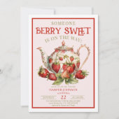 Invitation fraise quelqu'un Berry Baby shower sucré (Devant)