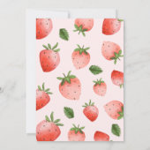 Invitation Fraise rose Berry Premier anniversaire fête (Dos)