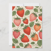 Invitation Fraise rose Rouge Berry Baby shower sucré (Dos)