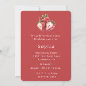 Invitation Fraise rouge baie douce anniversaire (Devant)