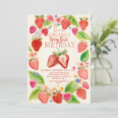 Invitation Fraise rouge En vichy Berry Sweet Anniversaire (Debout devant)