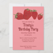 Invitation Fraise rouge et rose (Devant)